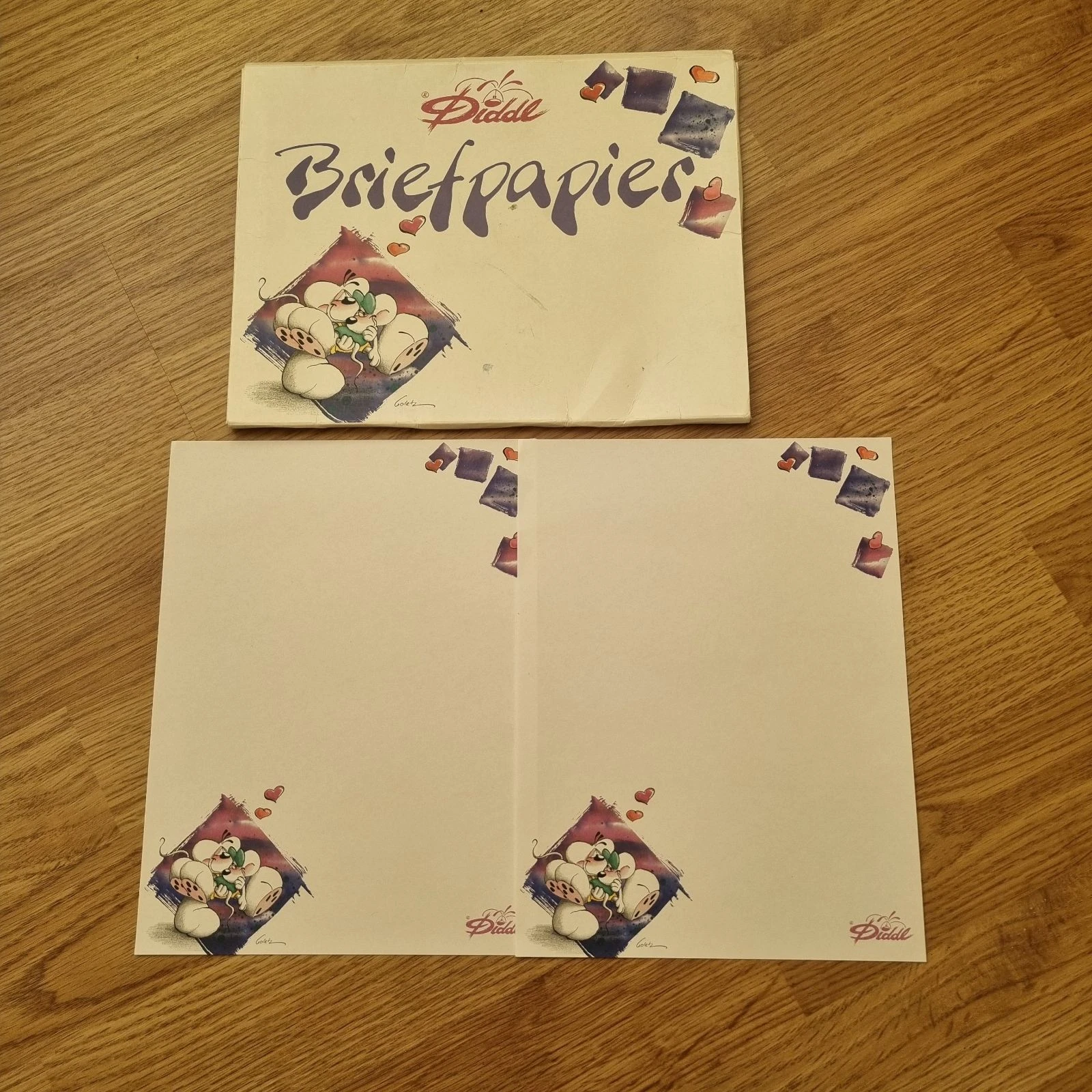 Diddl witte briefpapiermap + 2 briefpapier 46